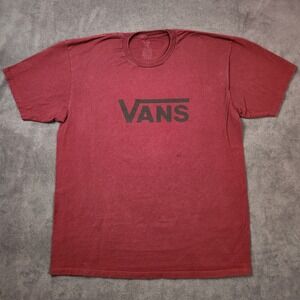 Vans T Shirt Mens XL Burgundy‎ Graphic Logo Tee Short Sleeve Casual Skater
